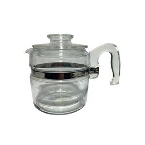 Vintage Pyrex Flameware Glass Percolator Coffee Pot 7756-B 6-Cup USA